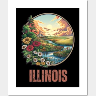 Illinois state USA Posters and Art